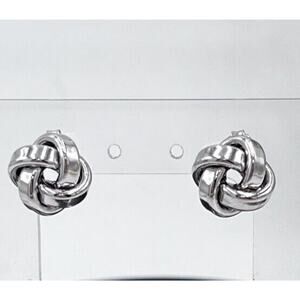 925 Sterling Silver‎ Solid High Polish Love Knot Earrings